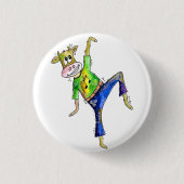 Cute Whimsical Dancing Koe Ronde Button 3,2 Cm (Voorkant)