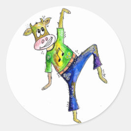 Cute Whimsical Dancing Koe Ronde Sticker