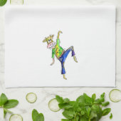 Cute Whimsical Dancing Koe Theedoek (Gevouwen)