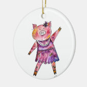 Cute Whimsical Dancing Pig Keramisch Ornament (Links)