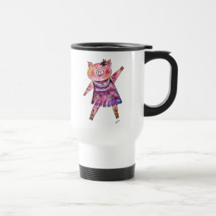 Cute Whimsical Dancing Pig Reisbeker