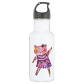 Cute Whimsical Dancing Pig Waterfles (Voorkant)