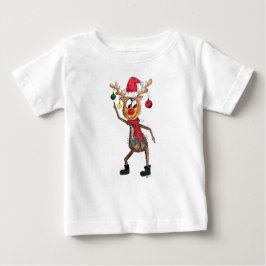 Cute Whimsical Dansende Kerstman Deer