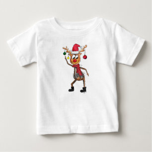 Cute Whimsical Dansende Kerstman Deer