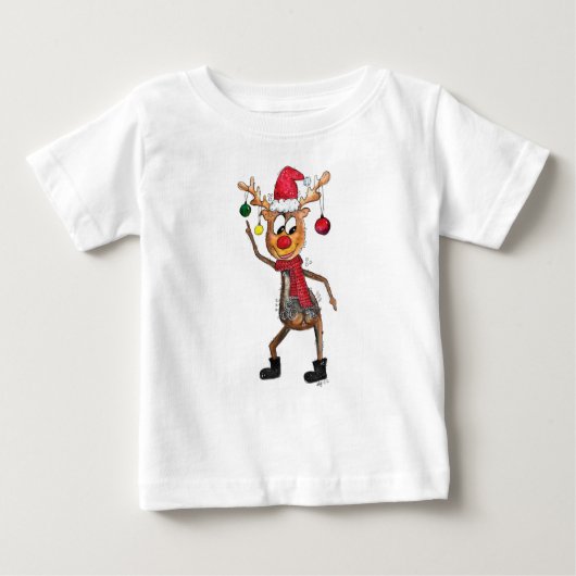 Cute Whimsical Dansende Kerstman Deer (Voorkant)