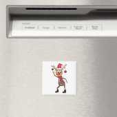 Cute Whimsical Dansende Kerstman Deer Magneet (Insitu (Vaatwasser))