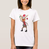 Cute Whimsical Dansende Kerstman Deer T-shirt (Voorkant)