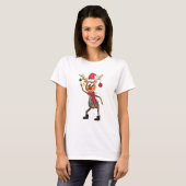 Cute Whimsical Dansende Kerstman Deer T-shirt (Voorkant volledig)