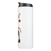 Cute Whimsical Dansende Kerstman Deer Thermosbeker (Geroteerd rechts)