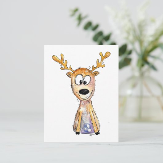Cute Whimsical Deer Briefkaart (Staand voorkant)