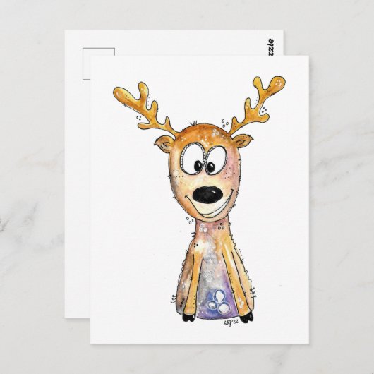 Cute Whimsical Deer Briefkaart (Voorkant / Achterkant)