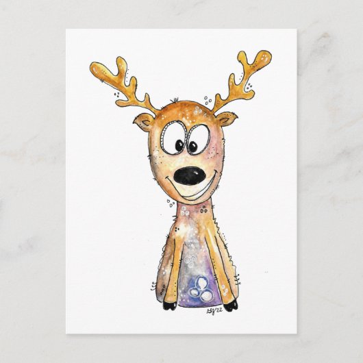 Cute Whimsical Deer Briefkaart (Voorkant)