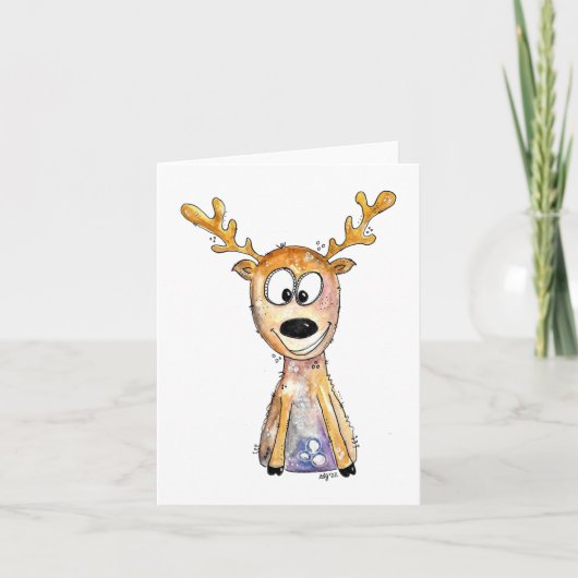 Cute Whimsical Deer Kaart (Voorkant)