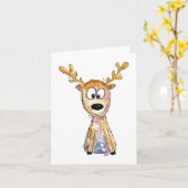 Cute Whimsical Deer Kaart (Gele Bloem)
