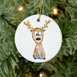 Cute Whimsical Deer Keramisch Ornament
