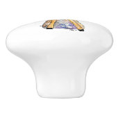 Cute Whimsical Deer Keramische Knop (Zijkant)