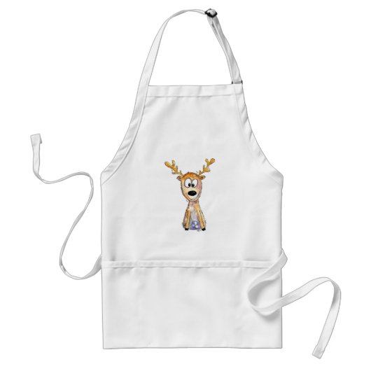 Cute Whimsical Deer Standaard Schort (Voorkant)