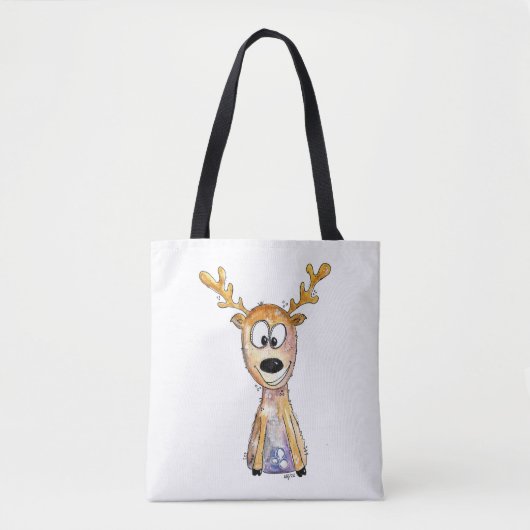 Cute Whimsical Deer Tote Bag (Voorkant)