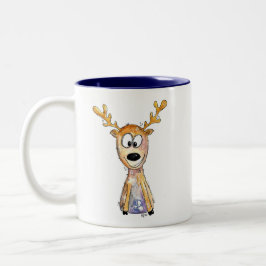 Cute Whimsical Deer Tweekleurige Koffiemok