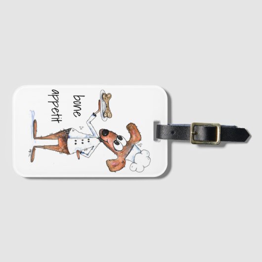 Cute Whimsical Dog Chef Bagagelabel (Voorkant (horizontaal))