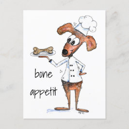 Cute Whimsical Dog Chef Briefkaart
