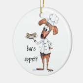 Cute Whimsical Dog Chef Keramisch Ornament (Links)