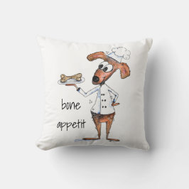 Cute Whimsical Dog Chef Kussen