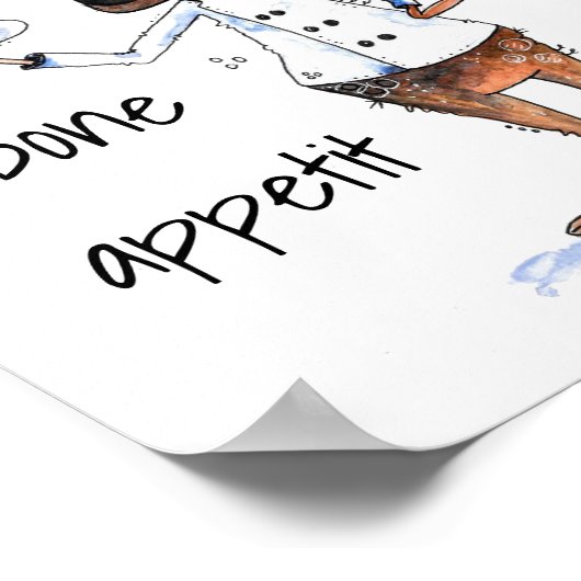 Cute Whimsical Dog Chef Poster (Hoek)