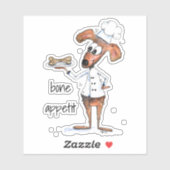 Cute Whimsical Dog Chef Sticker (Vel)
