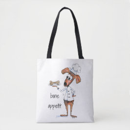 Cute Whimsical Dog Chef Tote Bag