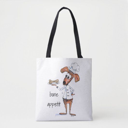 Cute Whimsical Dog Chef Tote Bag (Voorkant)
