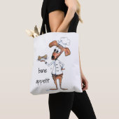 Cute Whimsical Dog Chef Tote Bag (Dichtbij)