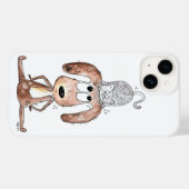 Cute Whimsical Dog met Cat op zijn hoofd Case-Mate iPhone Case (Achterkant (horizontaal))