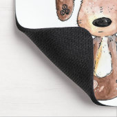 Cute Whimsical Dog met Cat op zijn hoofd Muismat (Hoek)