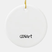 Cute Whimsical Dog op Surfboard Keramisch Ornament (Achterkant)