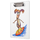 Cute Whimsical Dog op Surfboard Klembord (Links)
