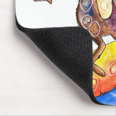 Cute Whimsical Dog op Surfboard Muismat (Hoek)