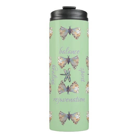 Cute Whimsical Dragonfly Butterfly Maureen Girard Thermosbeker (Voorkant)
