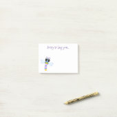 Cute whimsical dragonfly cartoon illustratie post-it® notes (Op bureau)