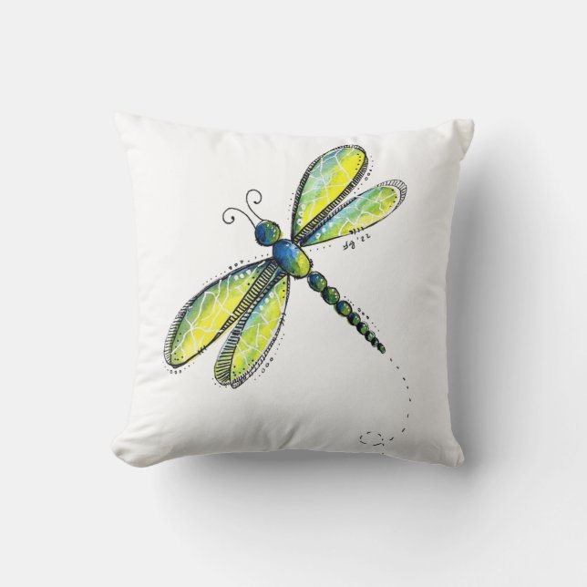 Cute Whimsical Dragonfly Kussen (Voorkant)