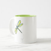 Cute Whimsical Dragonfly Tweekleurige Koffiemok (Voorkant links)