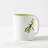 Cute Whimsical Dragonfly Tweekleurige Koffiemok (Voorkant rechts)