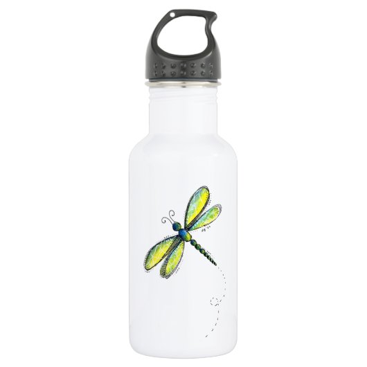 Cute Whimsical Dragonfly Waterfles (Voorkant)