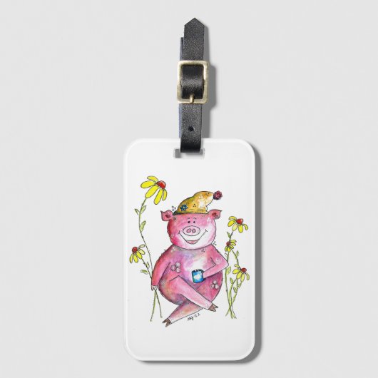 Cute Whimsical Drink koffie Bagagelabel (Voorkant (verticaal))