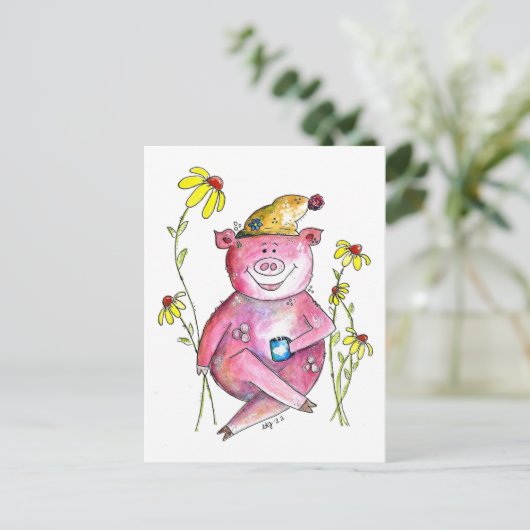 Cute Whimsical Drink koffie Briefkaart (Staand voorkant)