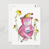 Cute Whimsical Drink koffie Briefkaart (Voorkant / Achterkant)