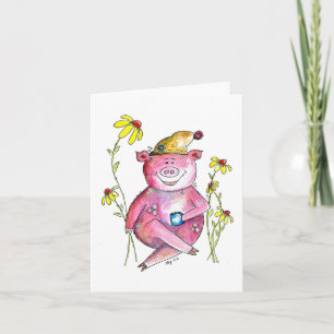 Cute Whimsical Drink koffie Kaart