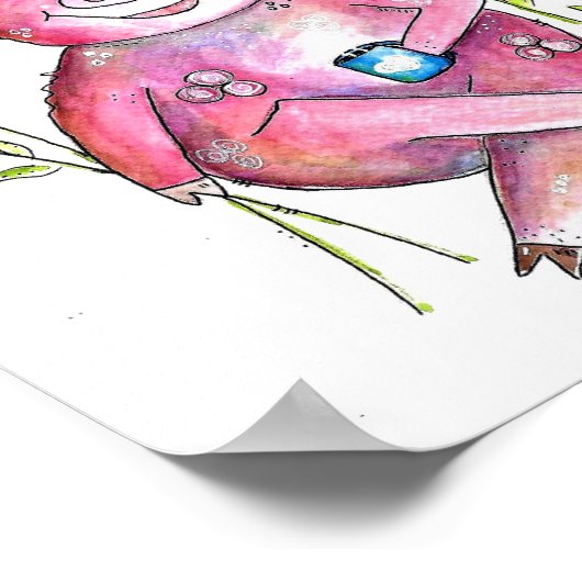 Cute Whimsical Drink koffie Poster (Hoek)