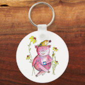 Cute Whimsical Drink koffie Sleutelhanger (Voorkant)