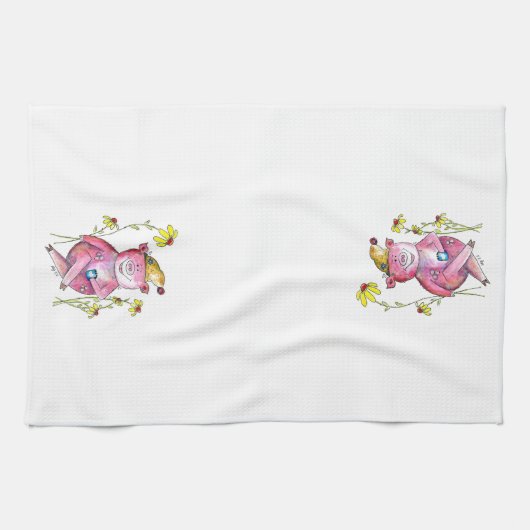 Cute Whimsical Drink koffie Theedoek (Horizontaal)